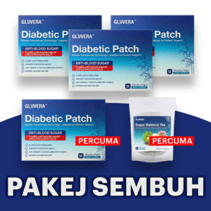PAKEJ SEMBUH ( 3 KOTAK GLUVERA DIABETIC PATCH + FREE 1 KOTAK GLUVERA DIABETIC PATCH )